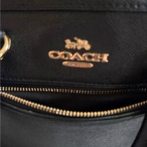 Coach Black Rowan Satchel with Gold accents